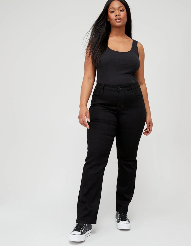 314T Shaping Straight Jeans (plus Size) - Soft Black 2