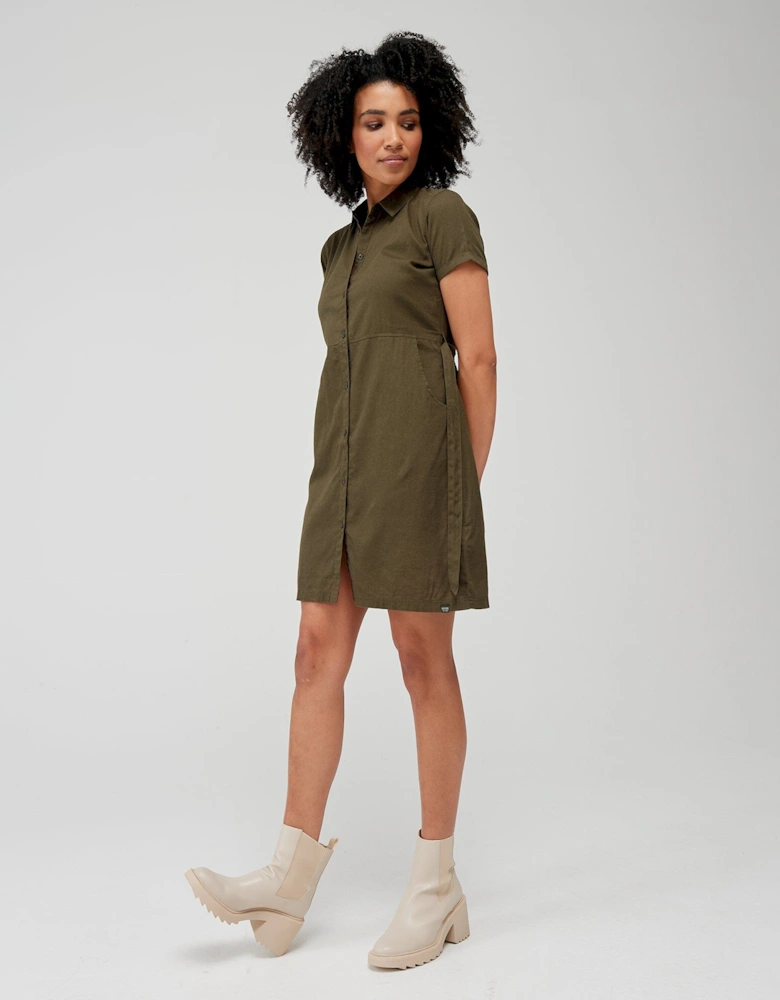 Womens/Ladies Quinta Linen Shirt Dress