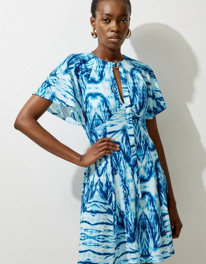 Abstract Geo Print Jersey Mini Dress