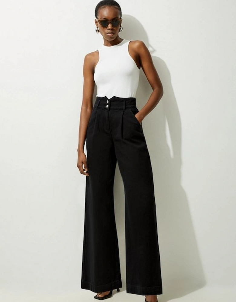 Denim Wide Leg Trousers