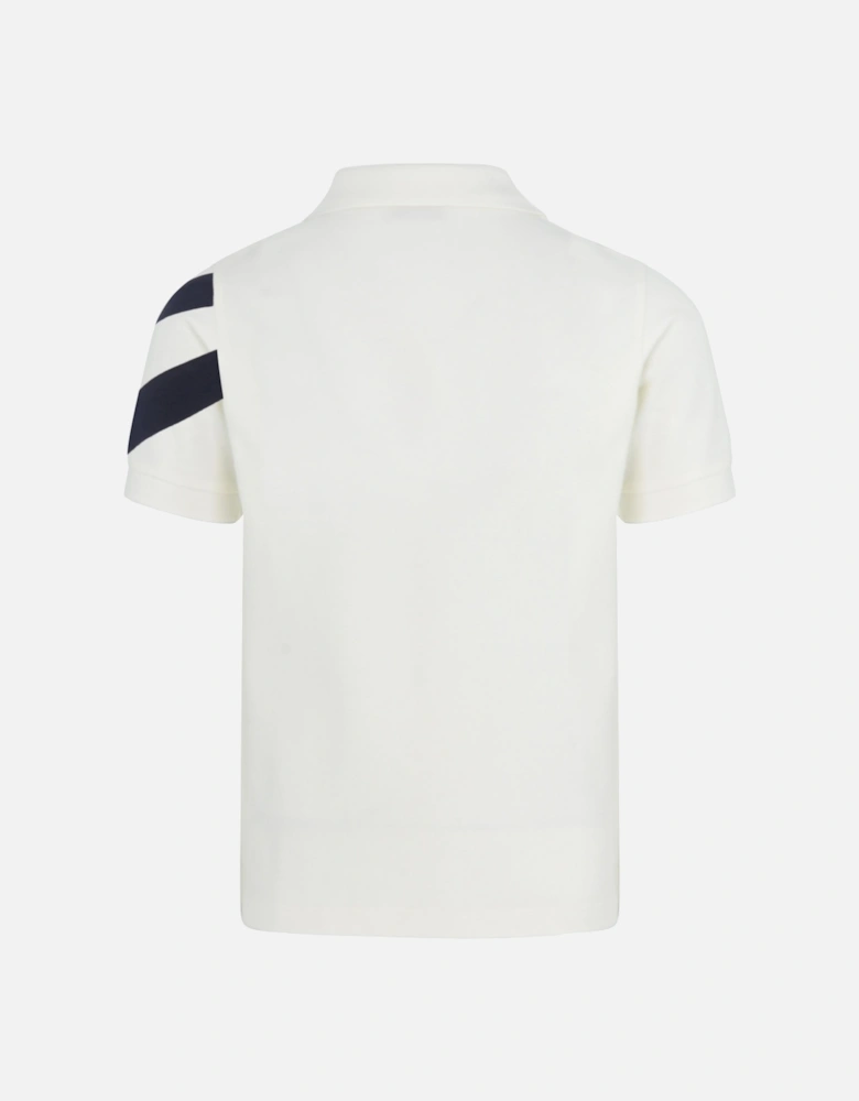 Kids Stripe Sleeve Polo Shirt White