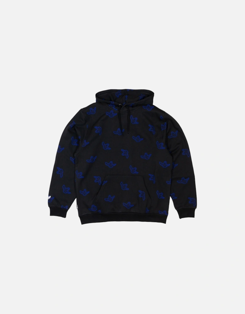 Shmoo All Over Print Hooded Sweatshirt - Black/Royal Blue