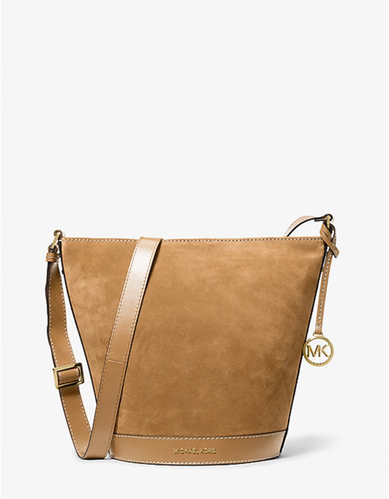 Townsend Topstitched Suede Messenger Bag