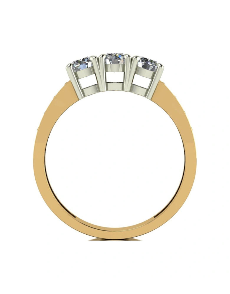 Lady Lynsey 9ct Gold 1.00ct Total Trilogy Ring