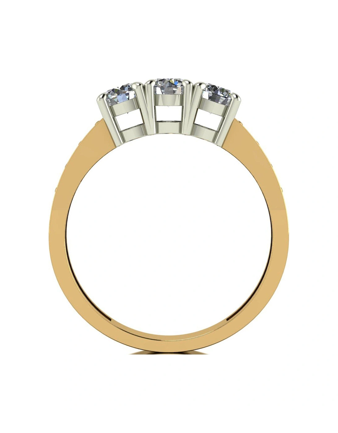 Lady Lynsey 9ct Gold 1.00ct Total Trilogy Ring