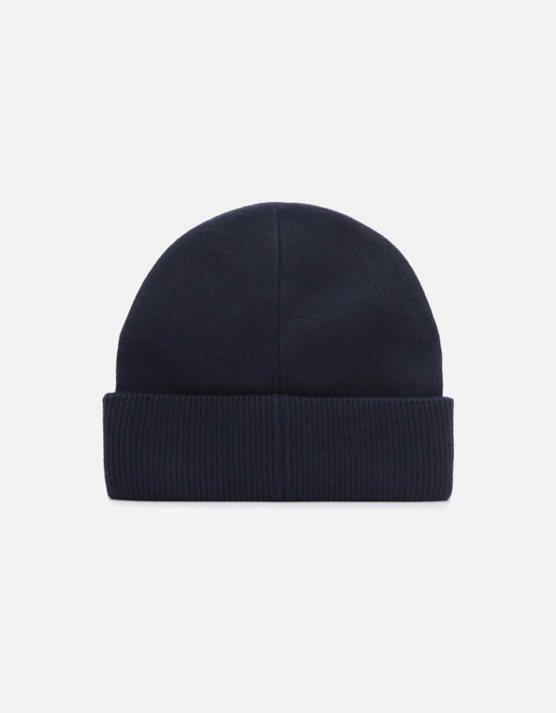 Wool Beanie Hat With Logo Black