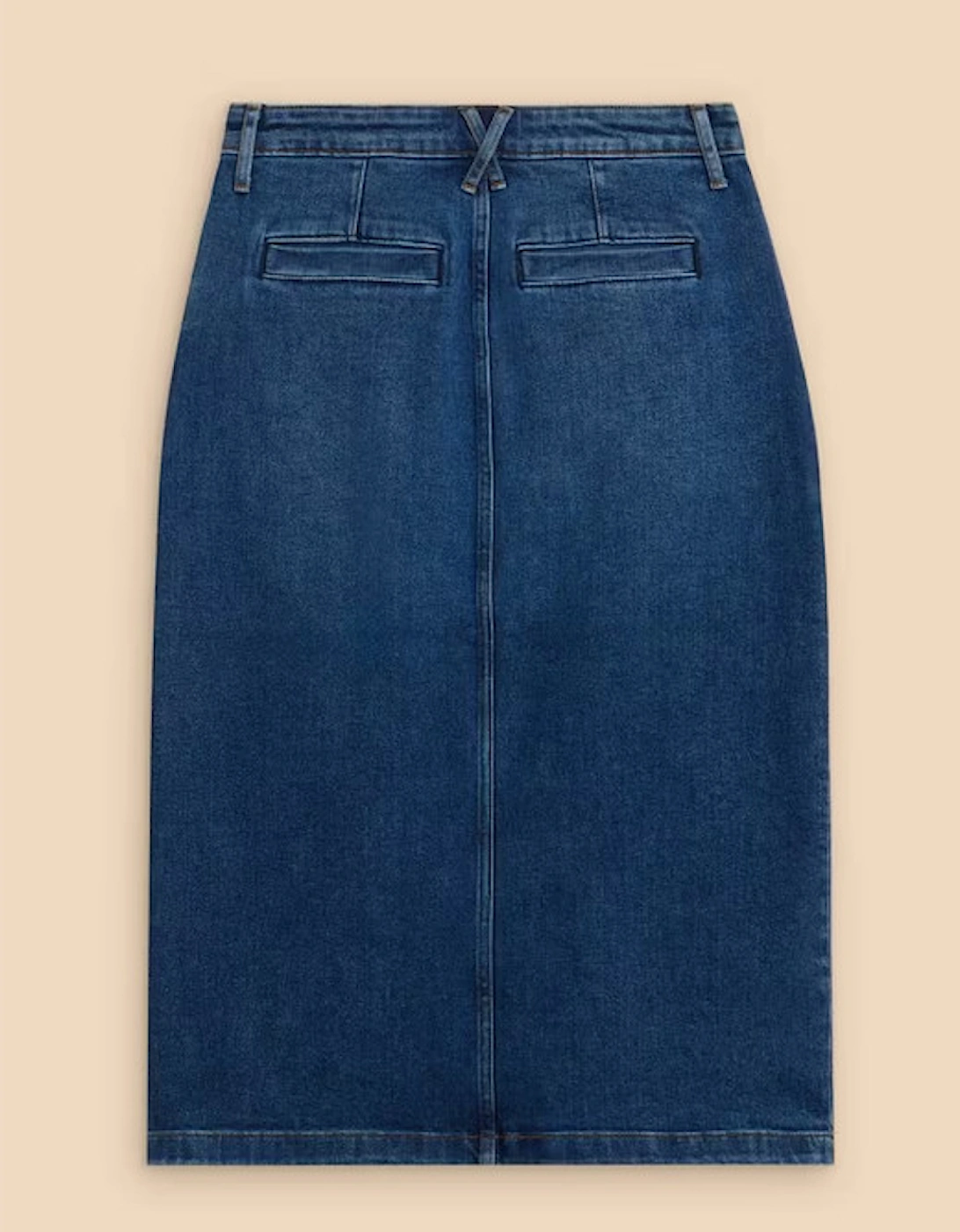 Petite Women's Penny Denim Midi Skirt Mid Denim