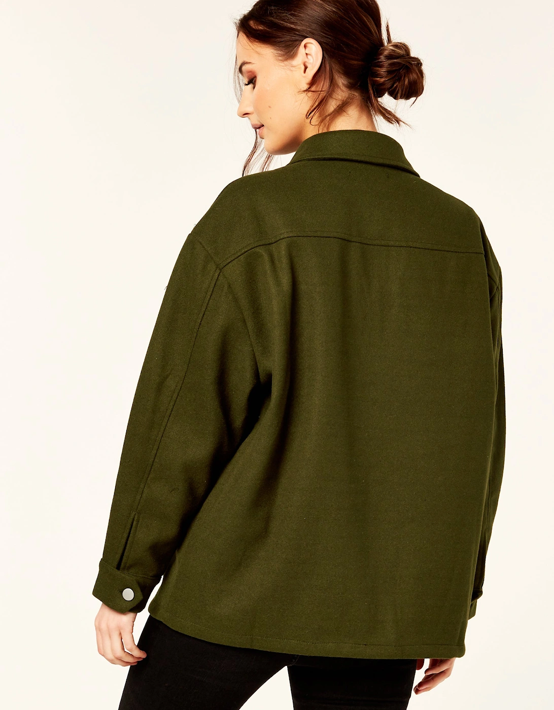 Khaki Oversized Pocket Detail Shacket