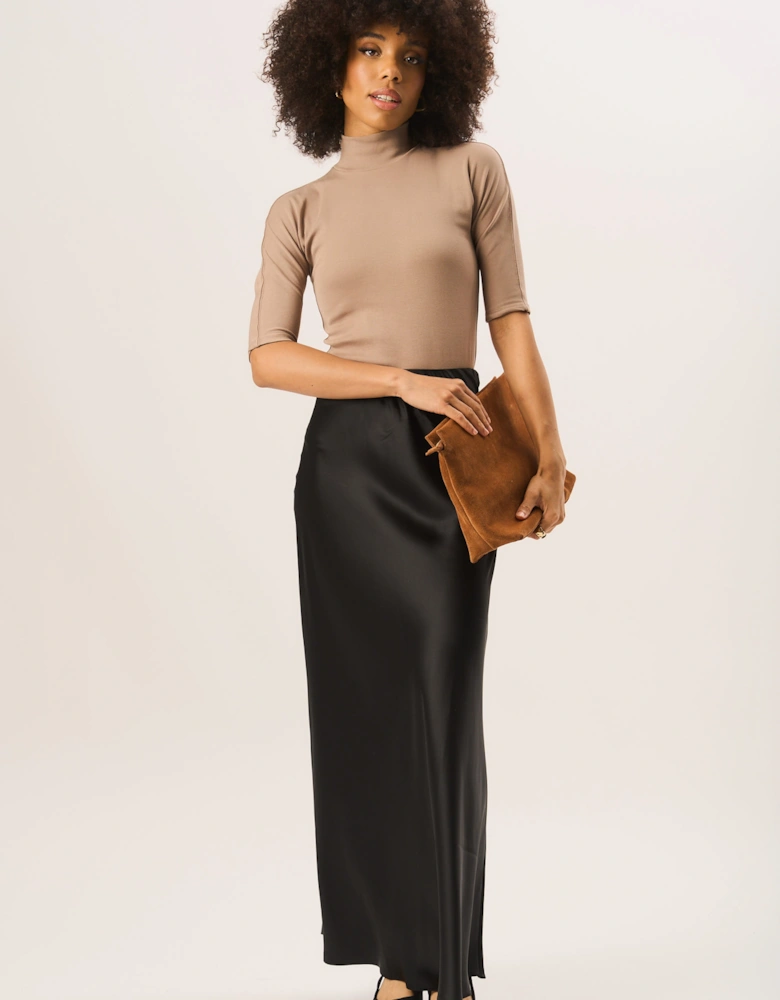 Black Bias Maxi Skirt