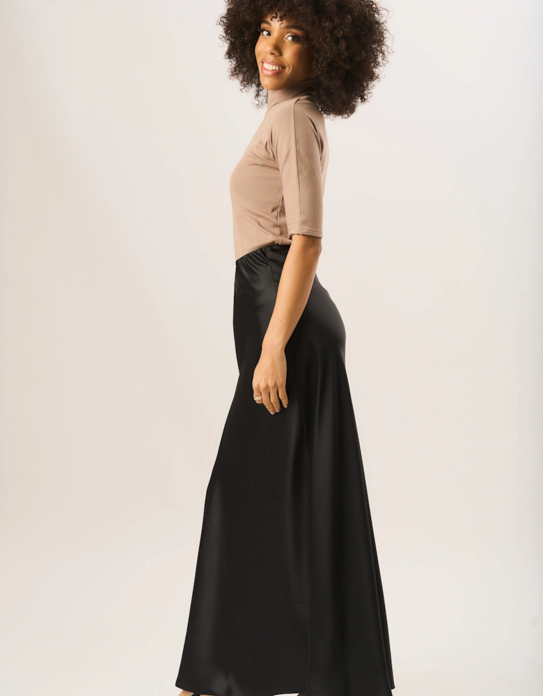 Black Bias Maxi Skirt