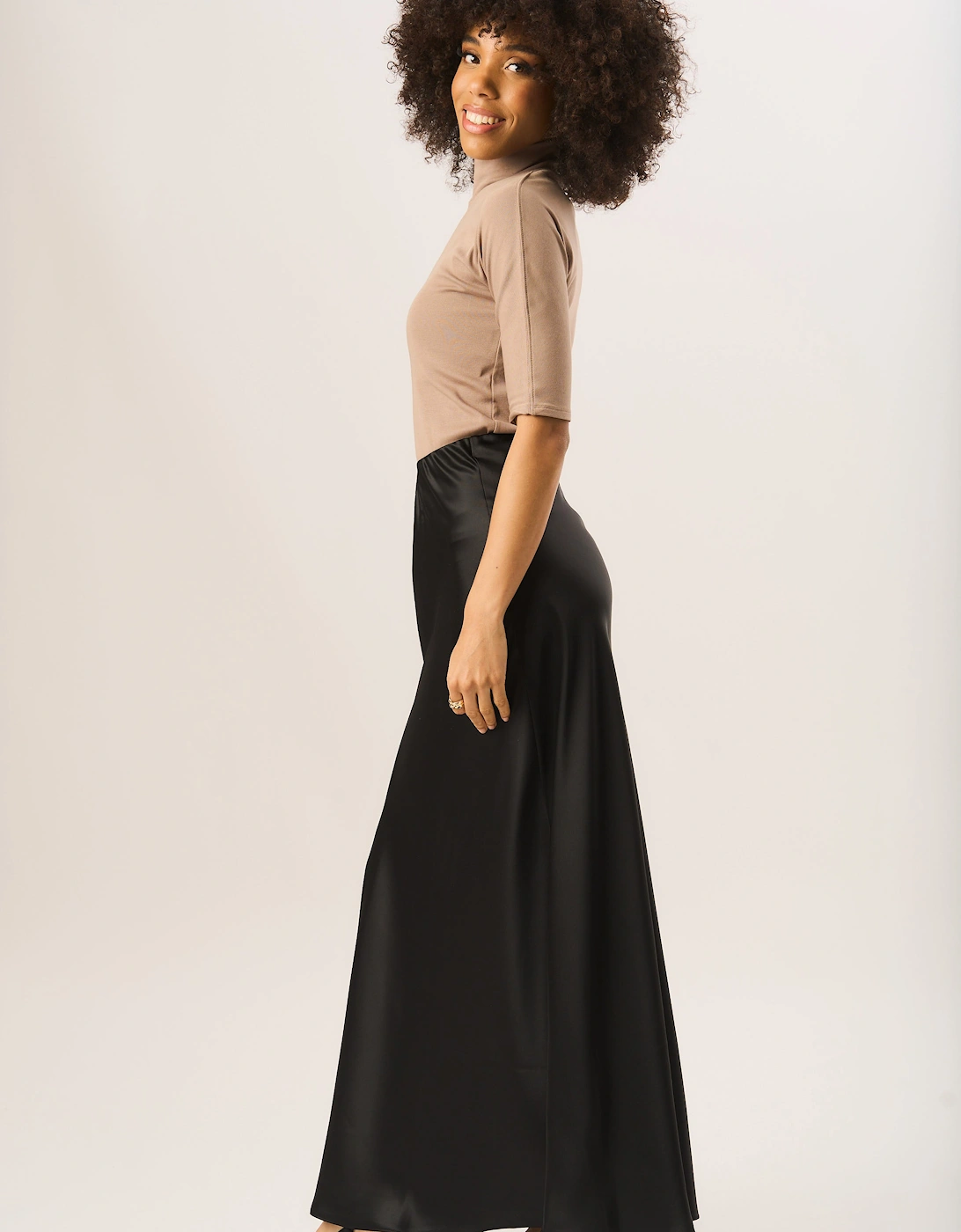 Black Bias Maxi Skirt