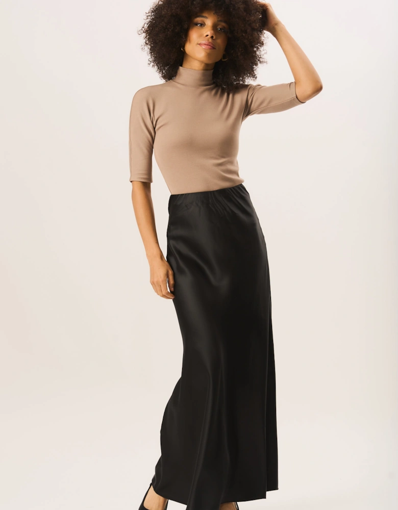 Black Bias Maxi Skirt
