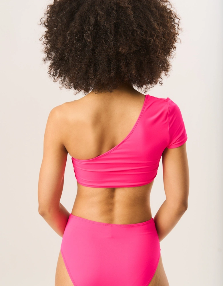 Hot Pink One Shoulder Bikini Top