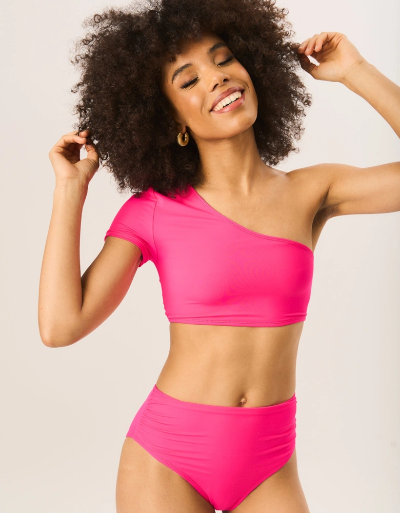 Hot Pink One Shoulder Bikini Top