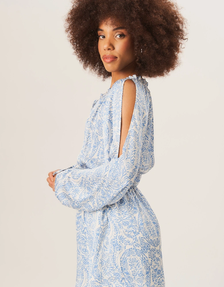 Ivory Paisley Shirred Waist Playsuit