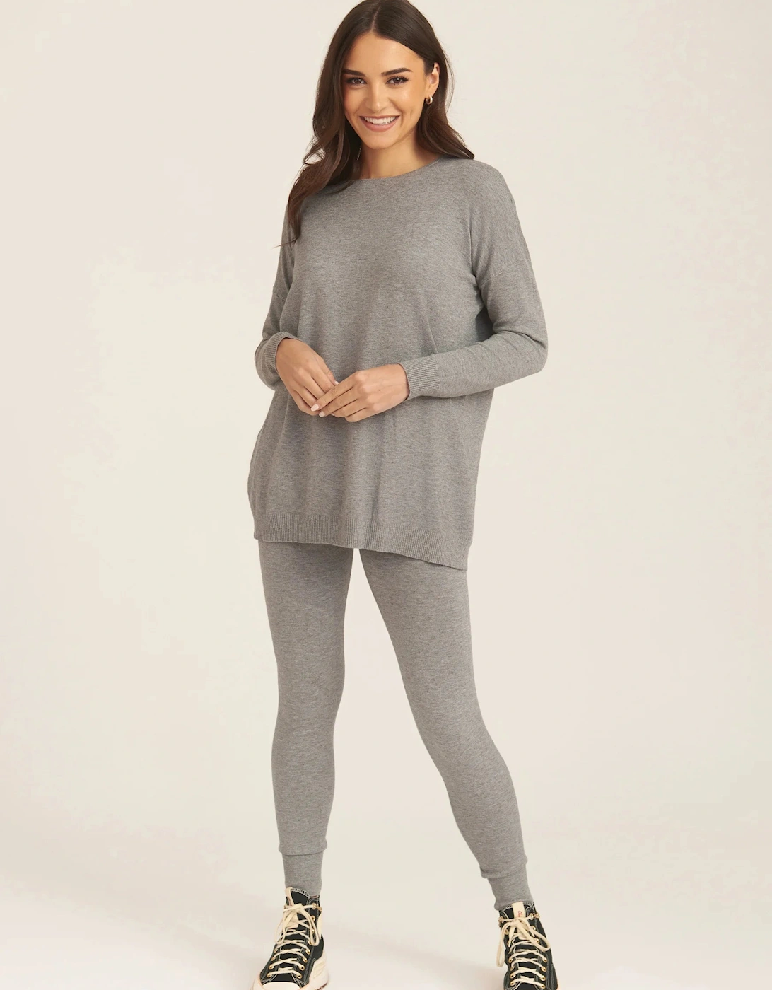 Gini London Women's Grey Soft Touch Leggings - Size: 8/10