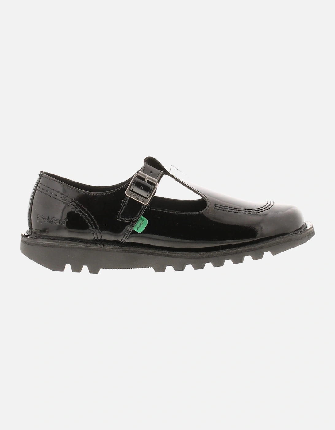 Womens School Shoes kKck lo Aztec Buckle black patent UK Size