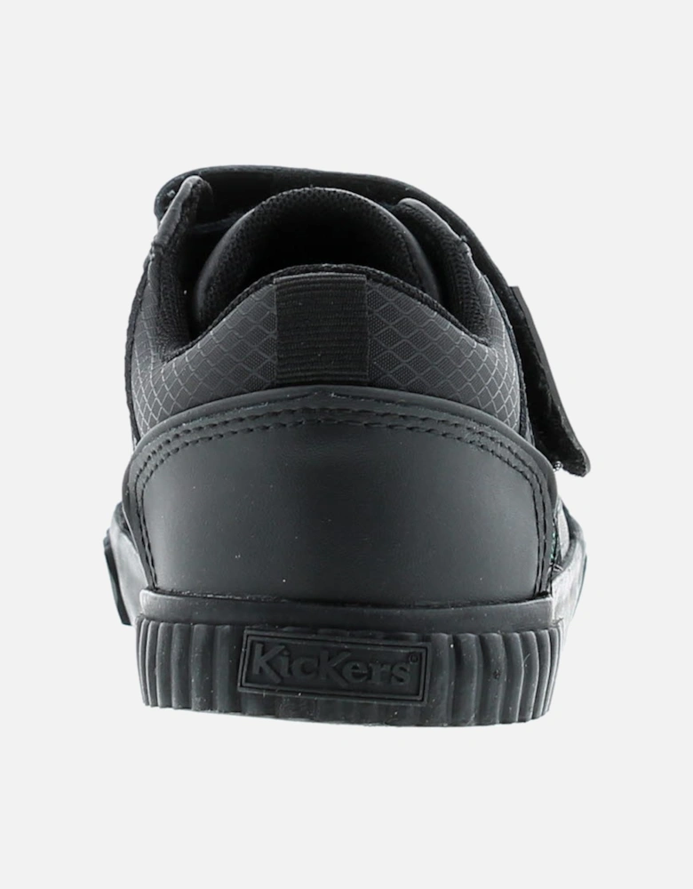 Younger Boys Shoes Tovni Twin Flex Infant Leather Touch Fasten Black UK