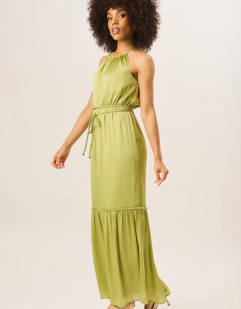 Green Halter Neck Maxi Dress