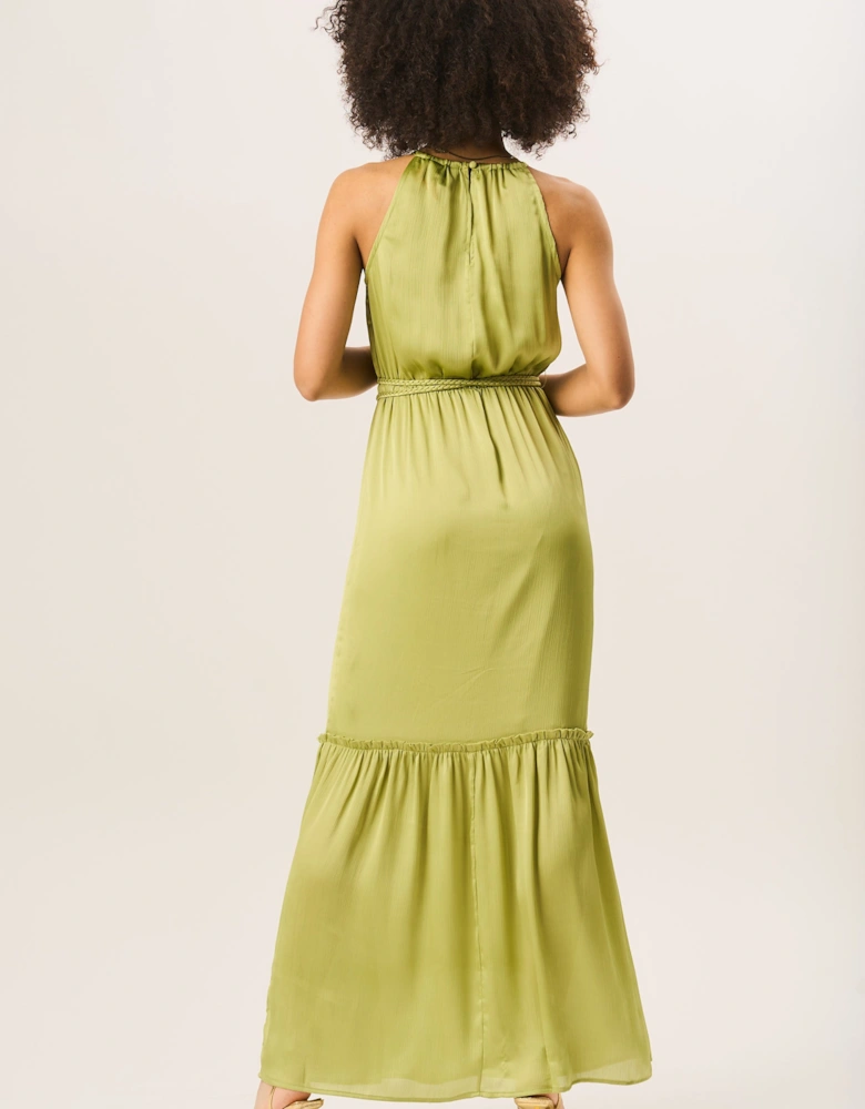 Green Halter Neck Maxi Dress