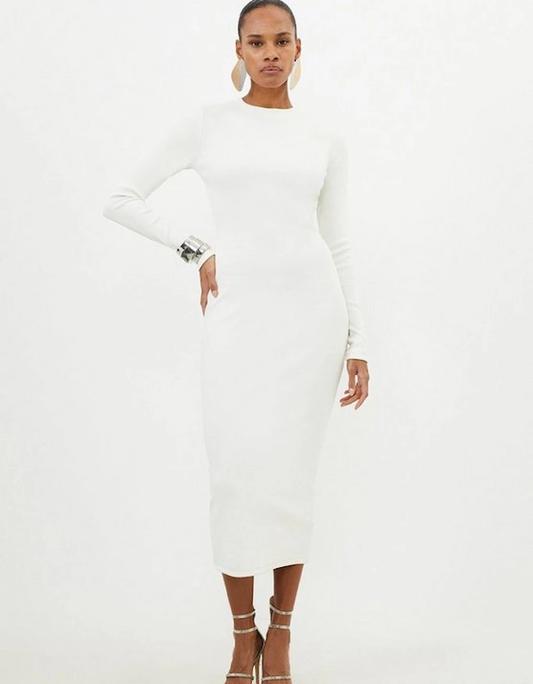 Petite Compact Jersey Ribbed Maxi Dress, 2 of 1
