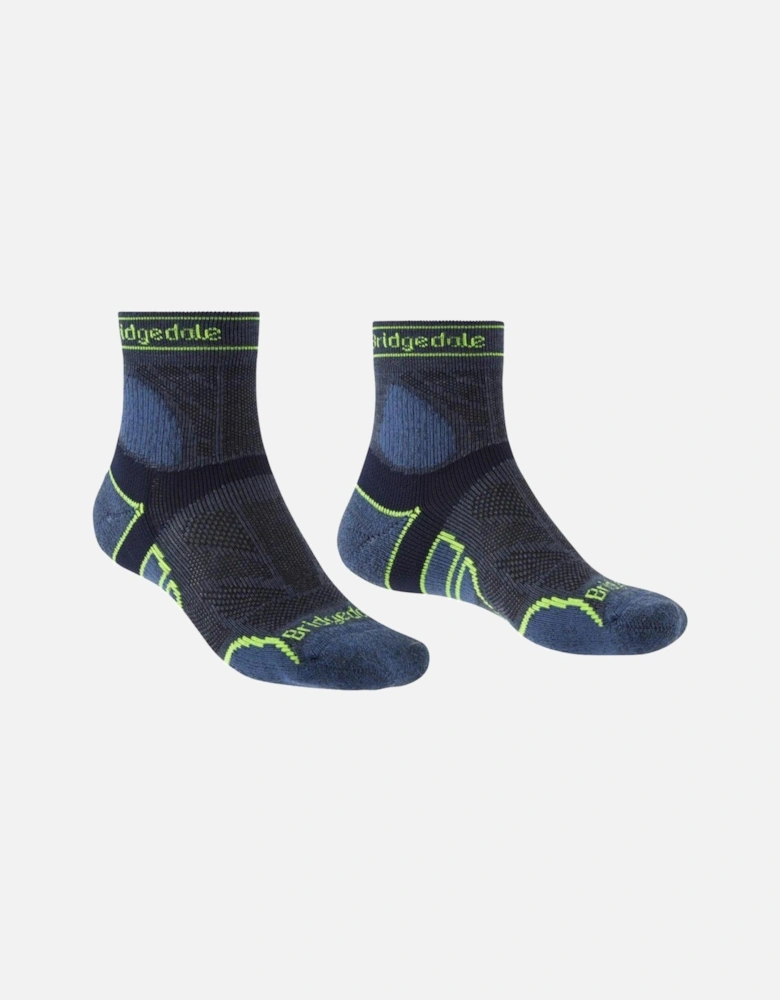 Mens Trail Run Lightweight T2 Merino Sport 3/4 Crew  Socks