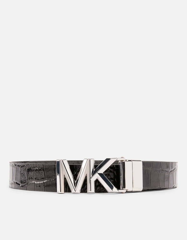 Reversible Croc-Effect and Grained Leather Belt