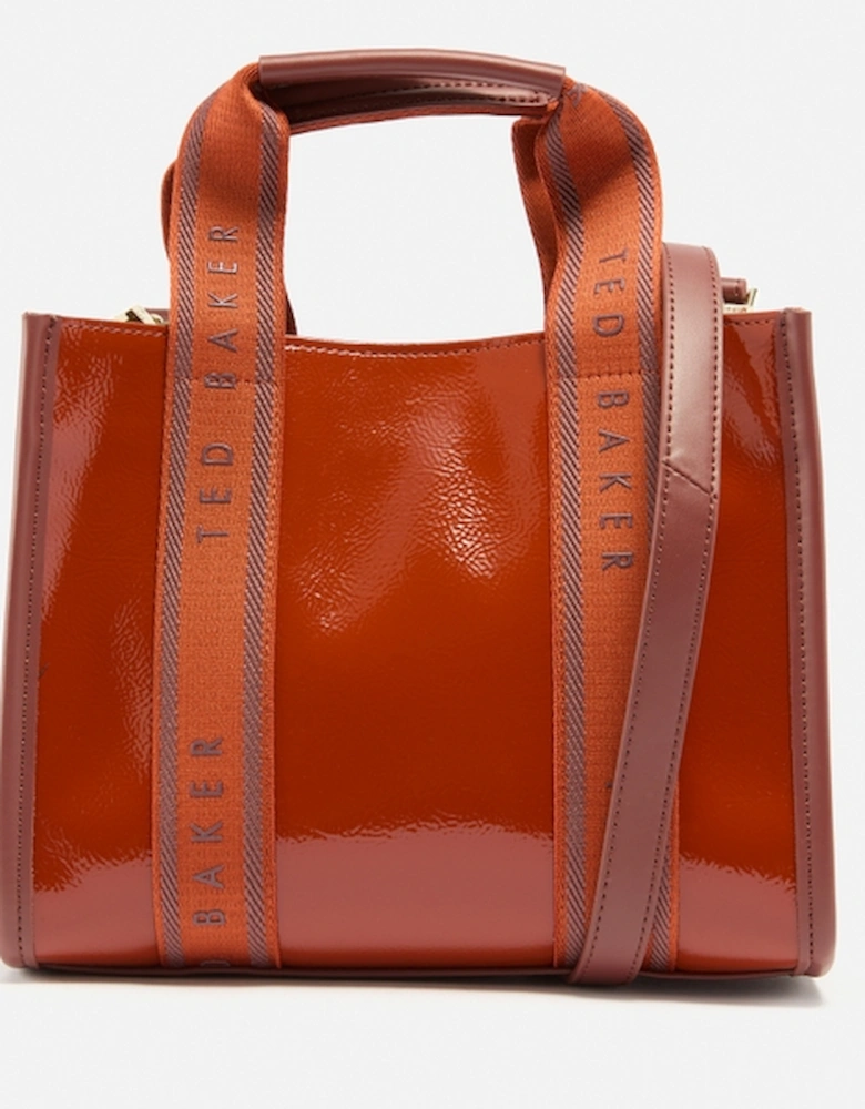Celiane Faux Patent Leather Tote Bag