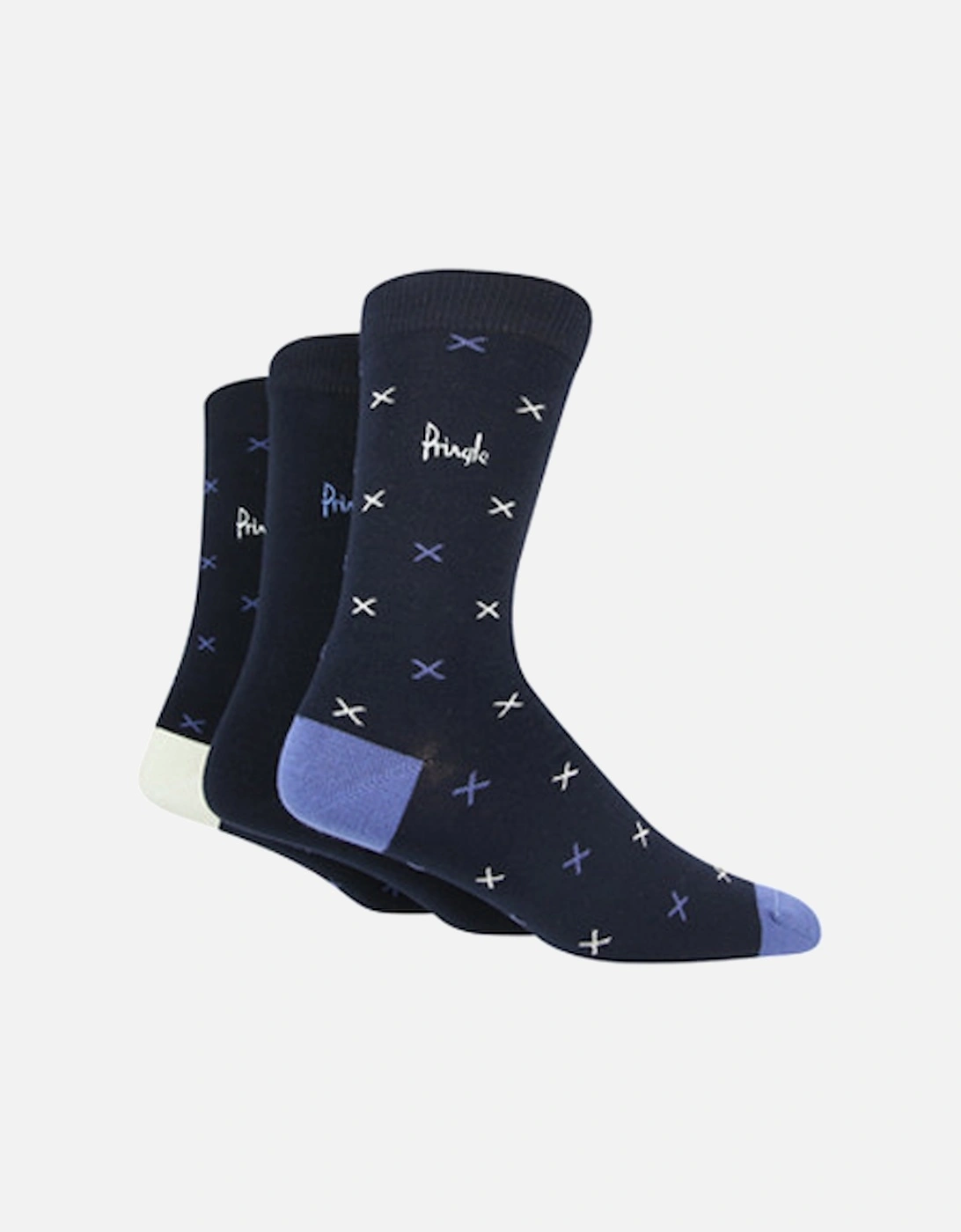 Pringle 3 Pack Jacquard Socks Navy With Blue, 2 of 1