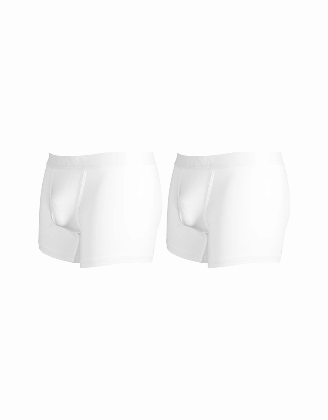 2-Pack Stretch Cotton Boxer Briefs, White
