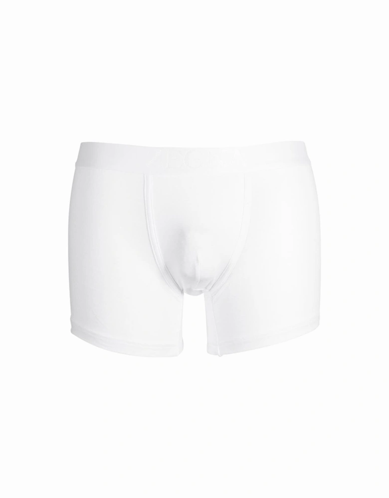 2-Pack Stretch Cotton Boxer Briefs, White