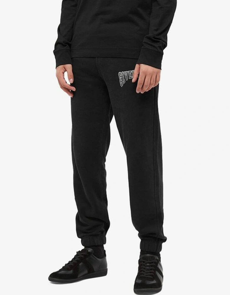 Embroidered Logo Patch Joggers in Black