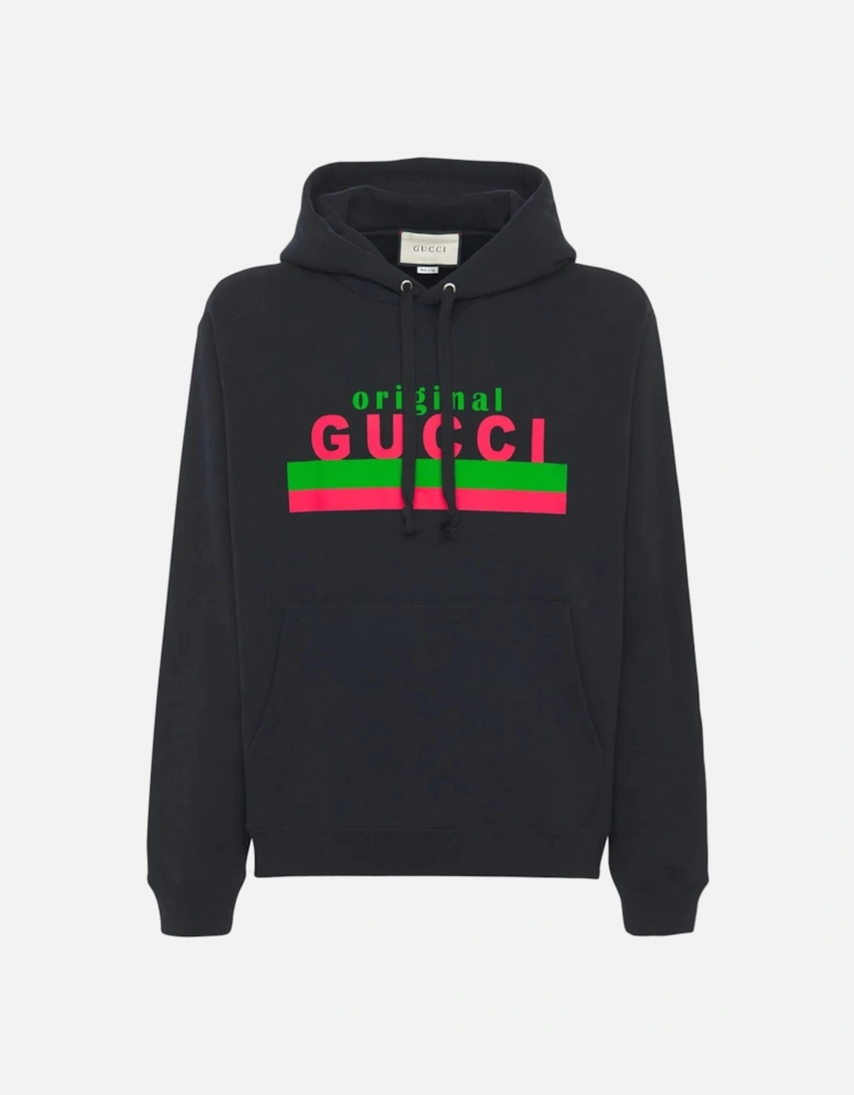 Original Logo Printed Hoodie in Black