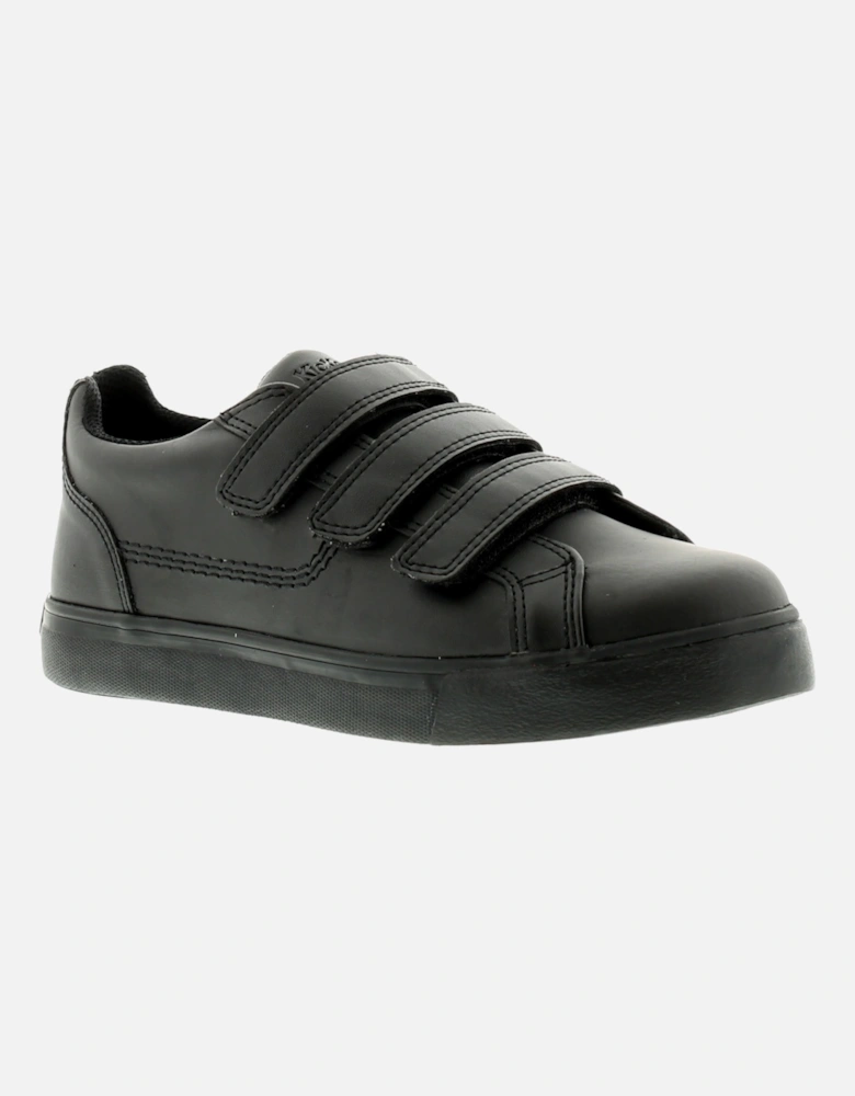 Boys School Shoes Tovni Leather Touch Fastening black UK Size