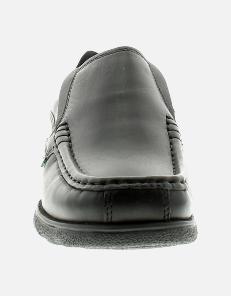 Boys Black School Shoes Junior Fragma S Leather Slip On black UK Size