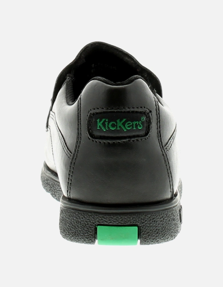 Boys Black School Shoes Junior Fragma S Leather Slip On black UK Size