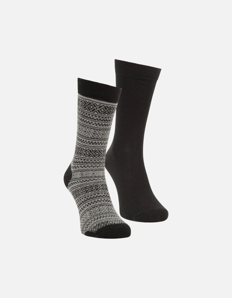 Women Patterned Merino Wool Socks (Pack Of 2)