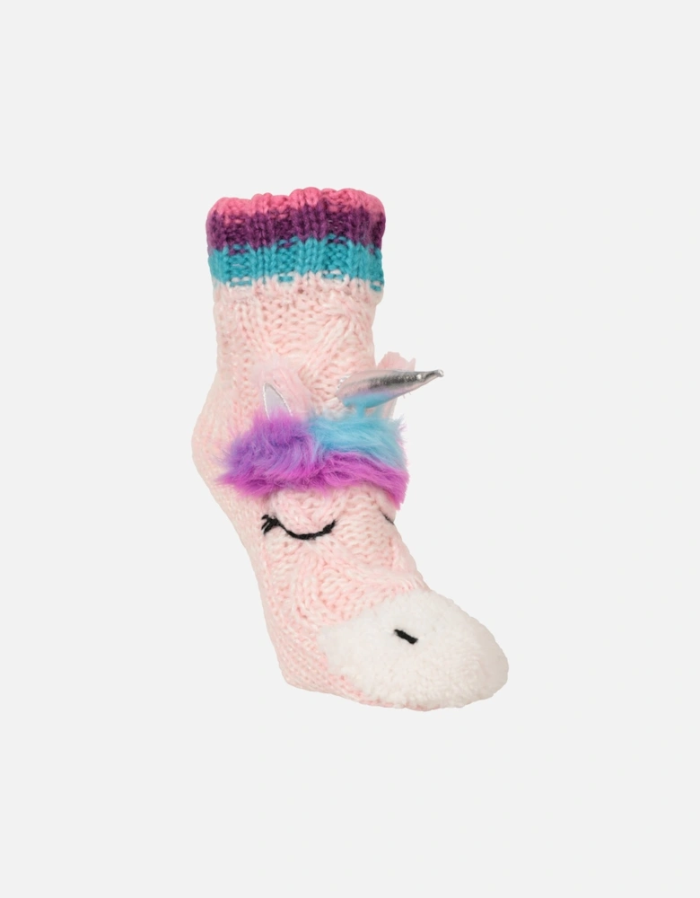 Childrens/Kids Unicorn Slip Resistant Socks