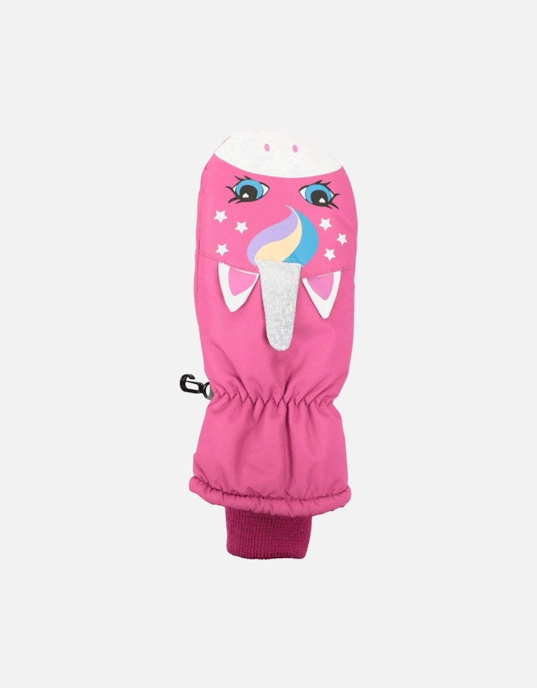 Girls Critter Unicorn Ski Mittens