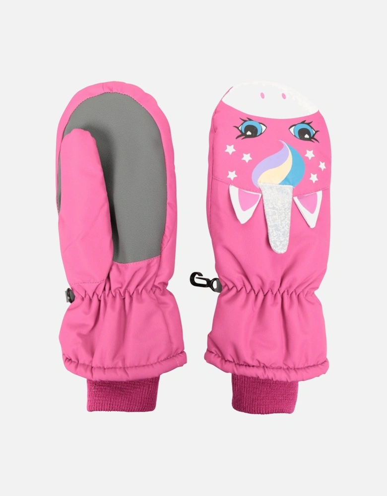 Girls Critter Unicorn Ski Mittens