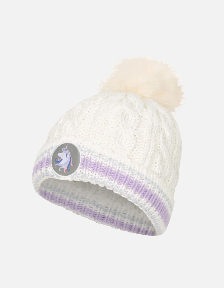 Childrens/Kids Unicorn Pom Pom Beanie