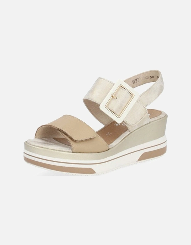 Women's Wedge Sandal Metallic