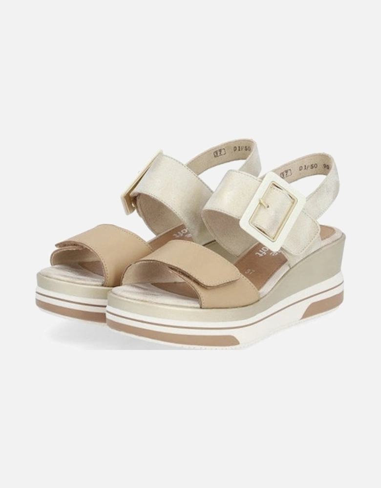 Women's Wedge Sandal Metallic