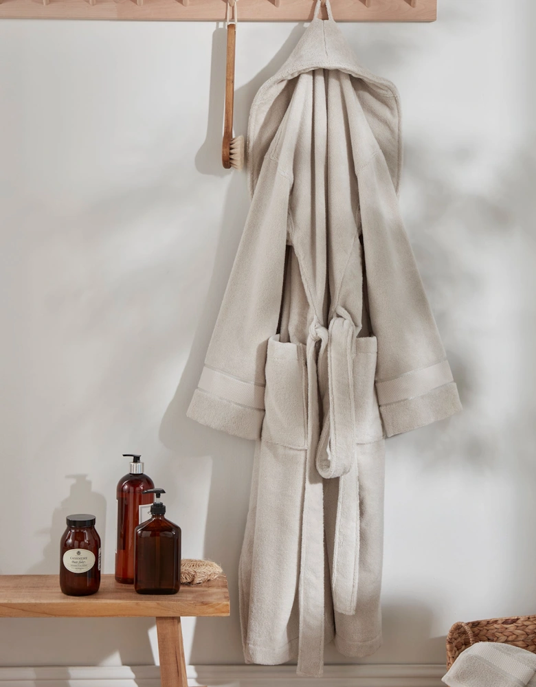 Bamboo Towelling Robe in Light Grey