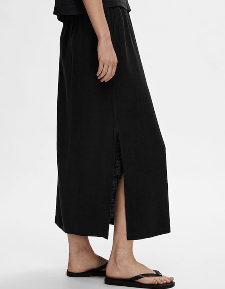 Femme Slfviva Ankle Skirt Black