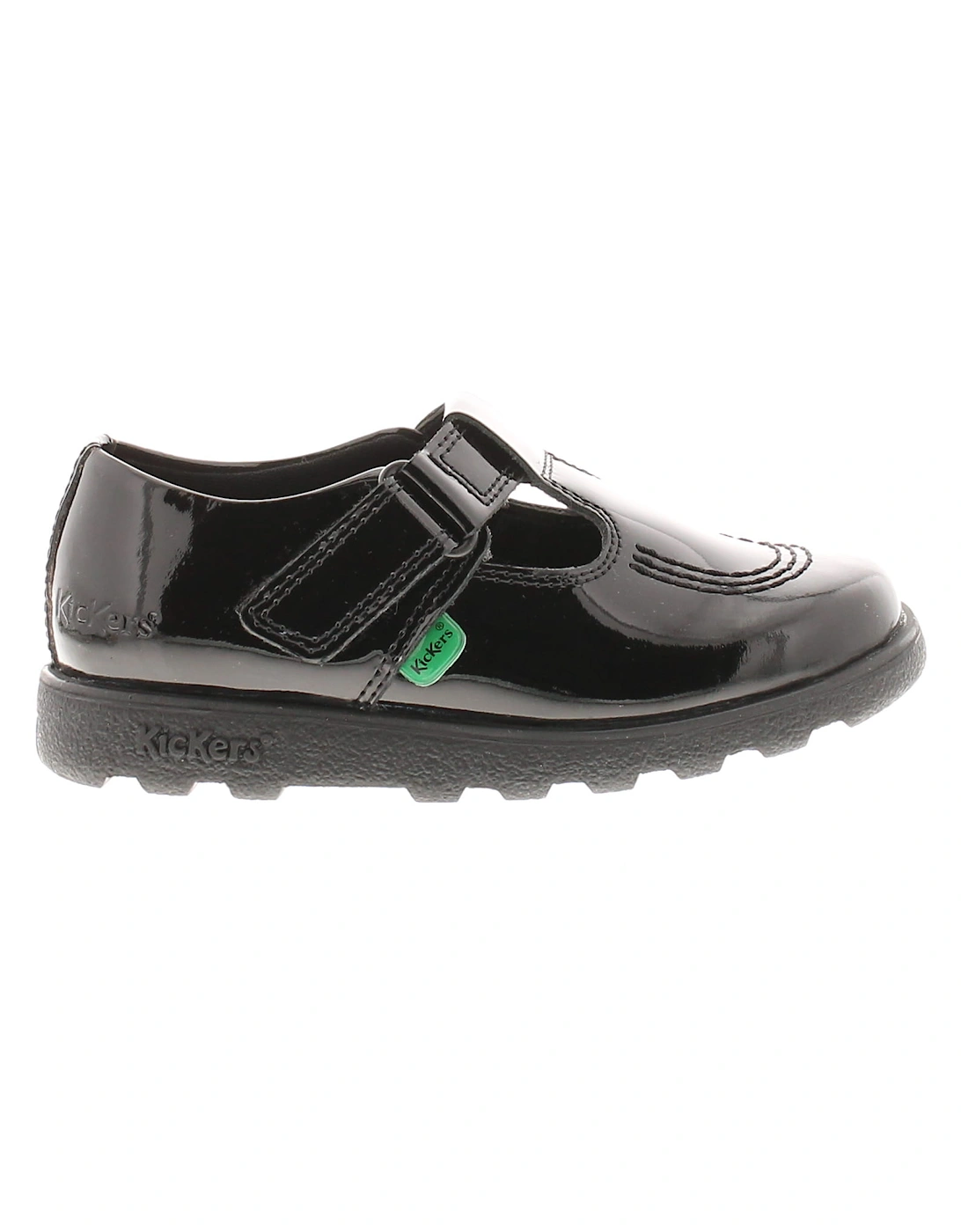 Infant Girls Shoes School Fragma T Bar T Fastening Leather black UK Size