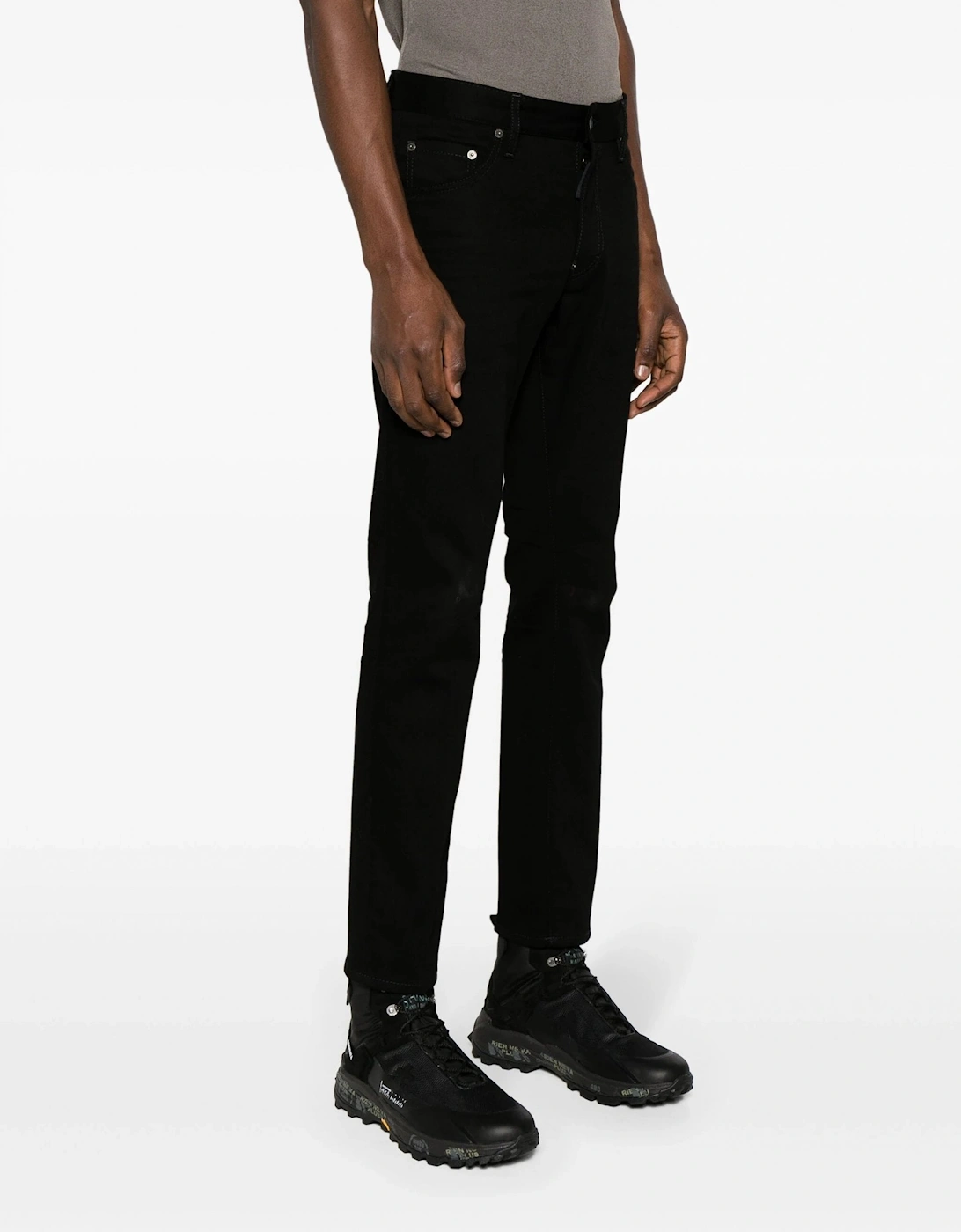 Solid Black Skater Jeans Black