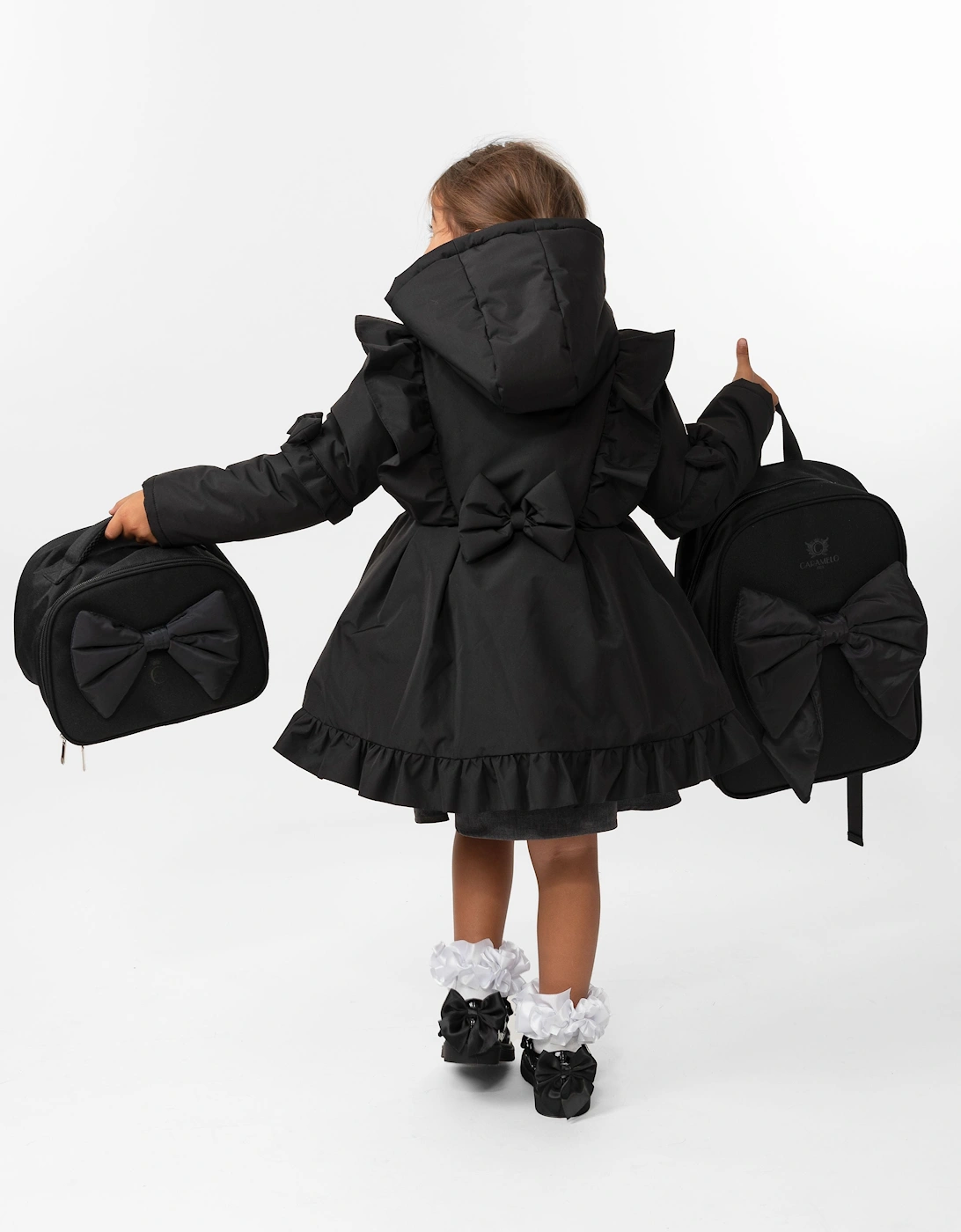 Black Bow School Shoes (no bow on back)