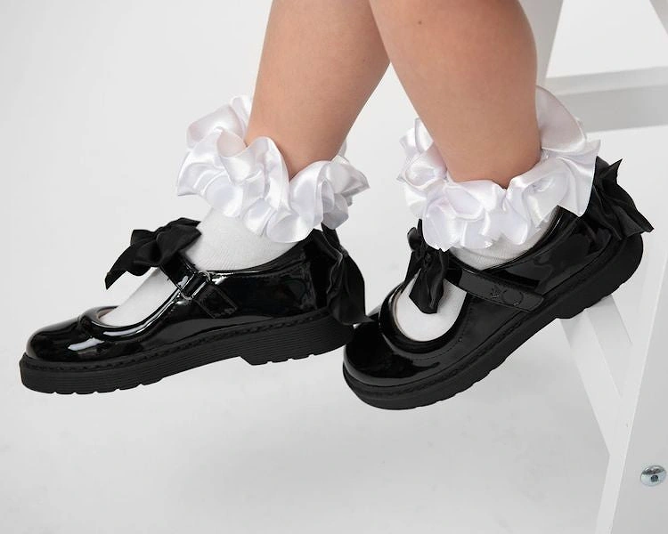 Black Bow School Shoes (no bow on back)