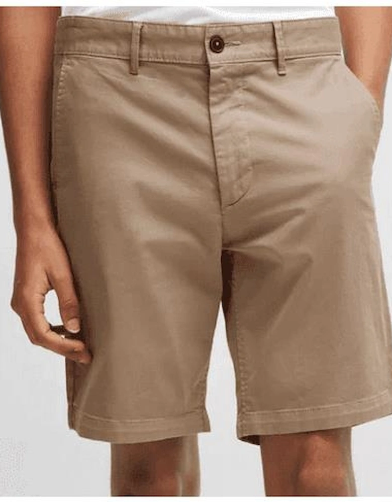 Cotton Slim Fit Brown Chino Shorts